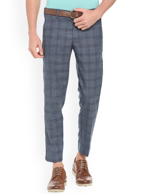 

Allen Solly Men Grey Slim Fit Checked Regular Trousers