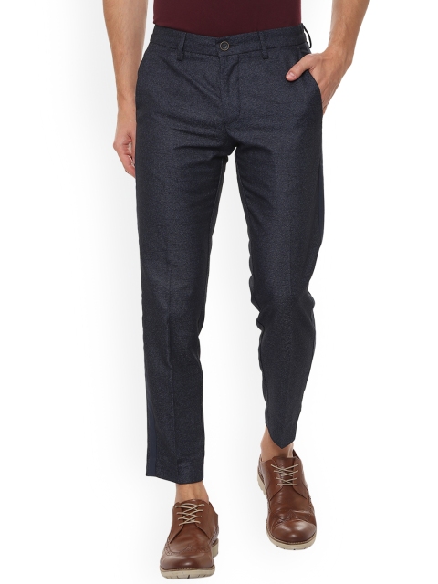 

Allen Solly Men Grey Slim Fit Self Design Regular Trousers