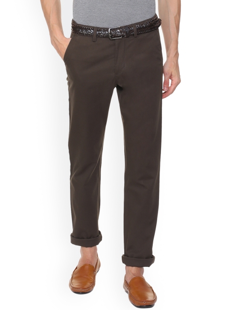 

Allen Solly Men Brown Regular Fit Solid Regular Trousers