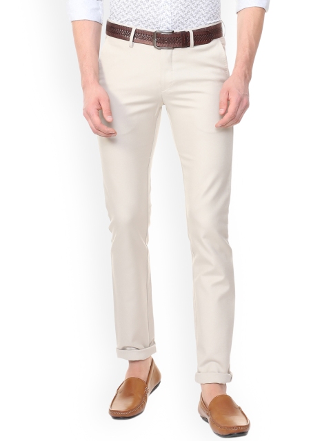 

Allen Solly Men Cream-Coloured Slim Fit Solid Chinos