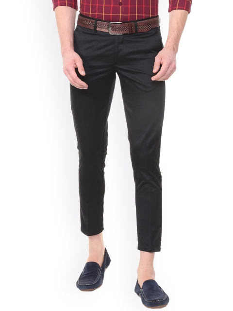 

Allen Solly Men Black Slim Fit Self Design Regular Trousers