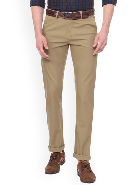 

Allen Solly Men Khaki Regular Fit Self Design Regular Trousers