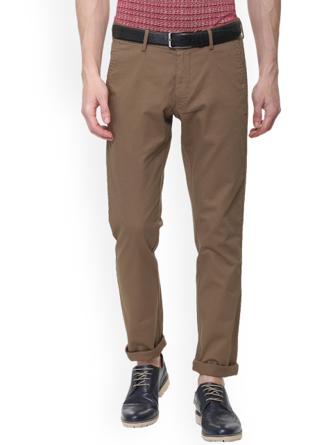 

Allen Solly Men Brown Slim Fit Self Design Regular Trousers