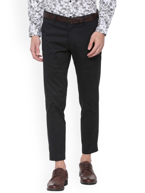 

Allen Solly Men Black Slim Fit Self Design Regular Trousers