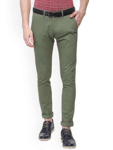 

Allen Solly Men Olive Green Slim Fit Solid Regular Trousers