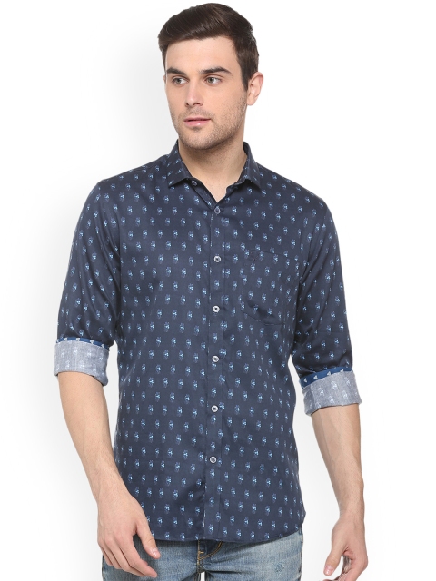 

Allen Solly Men Blue Slim Fit Printed Casual Shirt