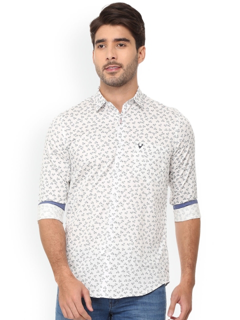 

Allen Solly Men Off-White & Grey Slim Fit Printed Casual Shirt