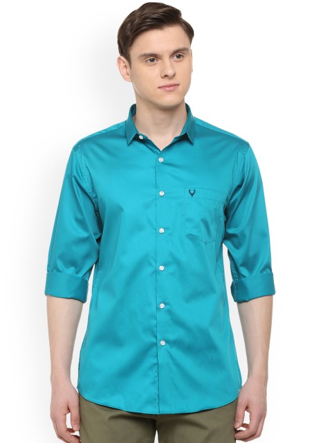 

Allen Solly Men Teal Blue Slim Fit Solid Casual Shirt