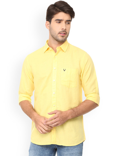 

Allen Solly Men Yellow Regular Fit Solid Casual Shirt
