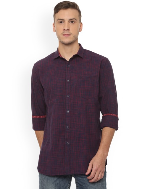 

Allen Solly Men Purple & Red Slim Fit Printed Casual Shirt