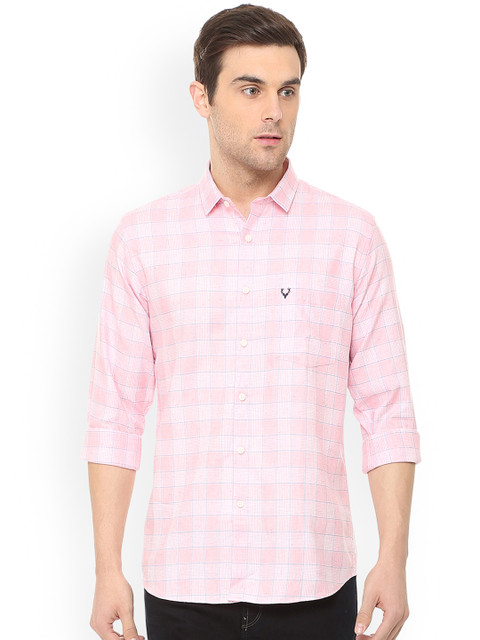 

Allen Solly Men Pink Slim Fit Checked Casual Shirt