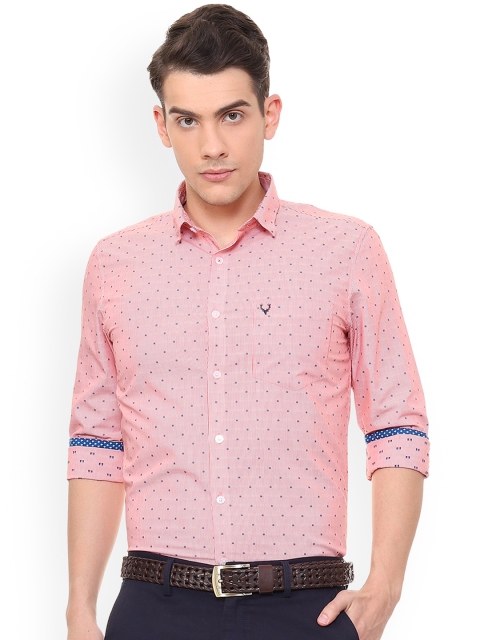 

Allen Solly Men Pink Slim Fit Striped Casual Shirt