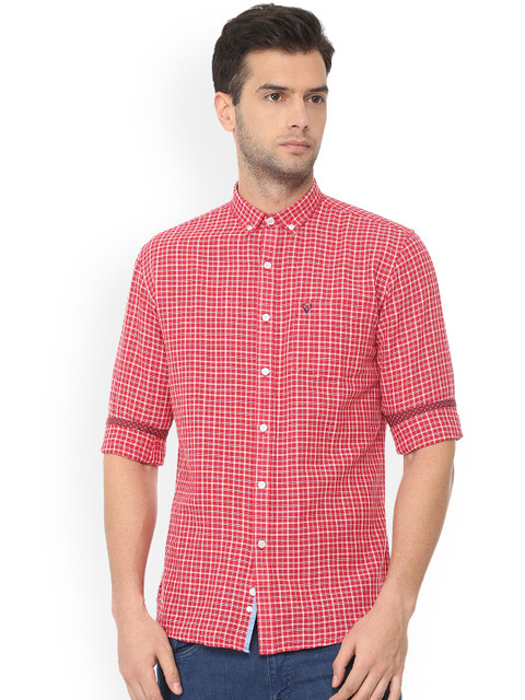 

Allen Solly Men Red & White Regular Fit Checked Casual Shirt