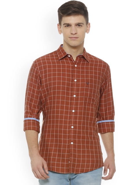 

Allen Solly Men Brown Slim Fit Checked Casual Shirt