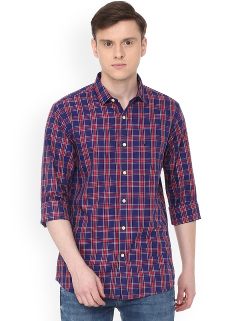

Allen Solly Men Blue & Red Slim Fit Checked Casual Shirt