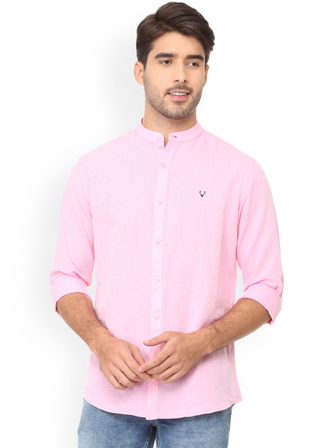 

Allen Solly Men Pink Slim Fit Solid Casual Shirt