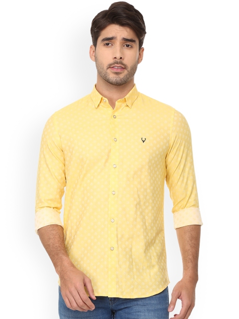 

Allen Solly Men Yellow Slim Fit Printed Casual Shirt