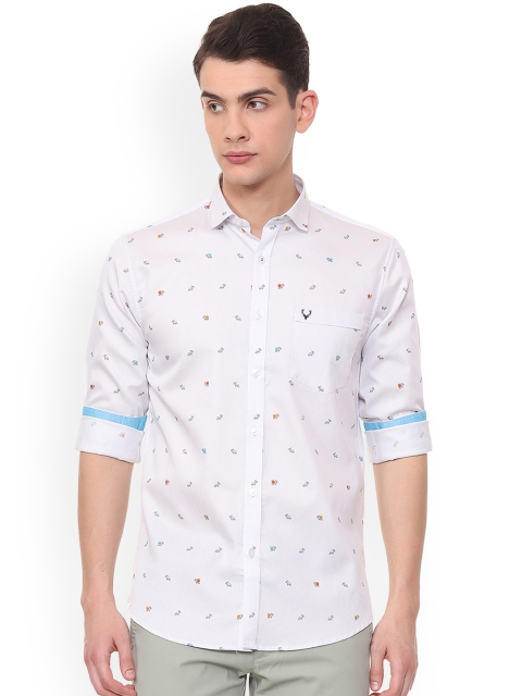 

Allen Solly Men White Slim Fit Printed Casual Shirt