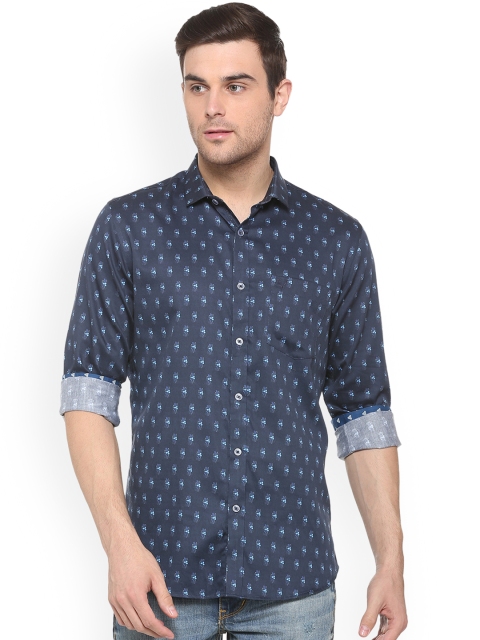

Allen Solly Men Blue Slim Fit Printed Casual Shirt