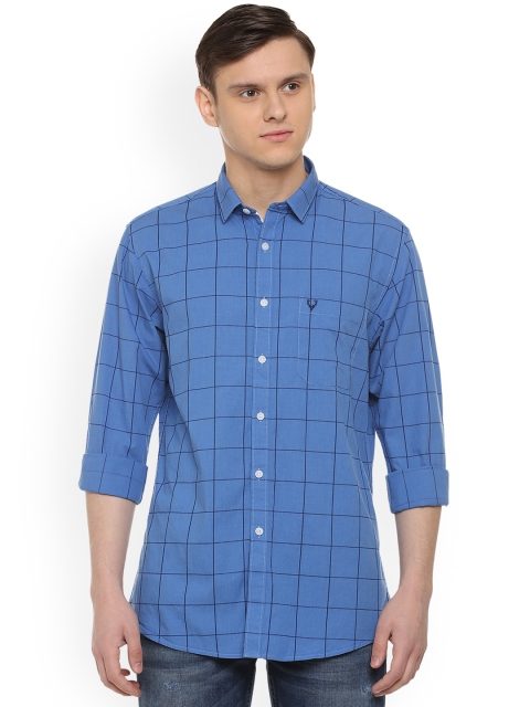 

Allen Solly Men Blue & Black Regular Fit Checked Casual Shirt