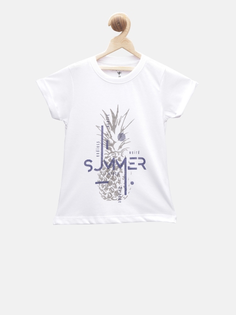 

Stupid Cupid Girls White Printed Top