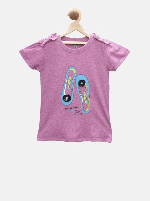 

Stupid Cupid Girls Mauve Printed Top