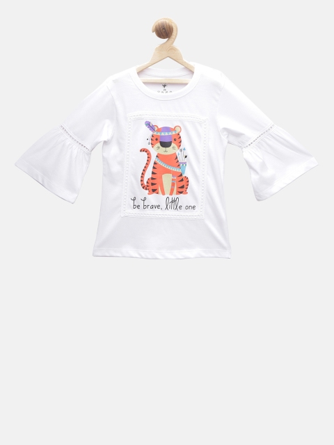 

Stupid Cupid Girls White Printed Top