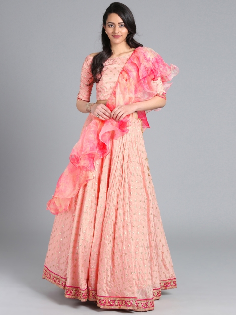 

EthnoVogue Pink Made to Measure Lehenga & Blouse with Dupatta