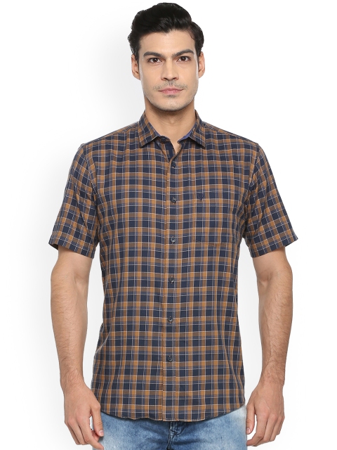 

Allen Solly Men Brown Slim Fit Checked Casual Shirt