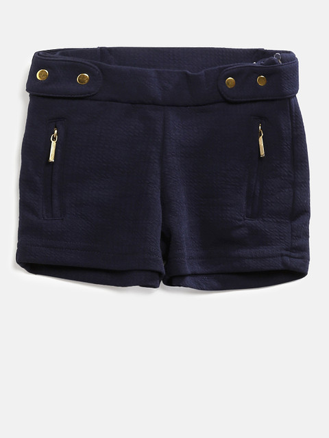 

Gini and Jony Girls Navy Blue Solid Regular Shorts