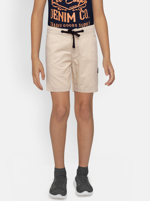 

Gini and Jony Boys Beige Solid Regular Shorts