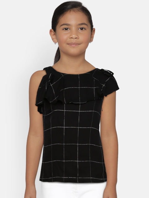 

Gini and Jony Girls Black & Gold-Toned Checked Top