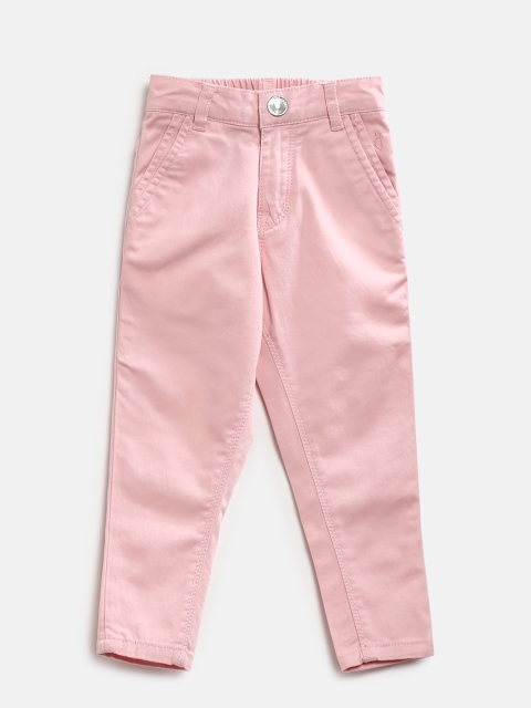 

Gini and Jony Girls Pink Solid Trousers