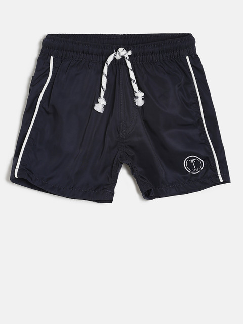 

Palm Tree Boys Navy Blue Solid Regular Fit Shorts
