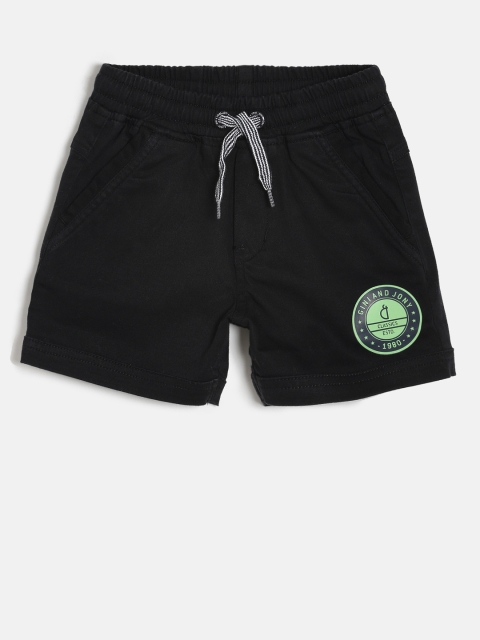 

Gini and Jony Boys Black Solid Regular Fit Shorts