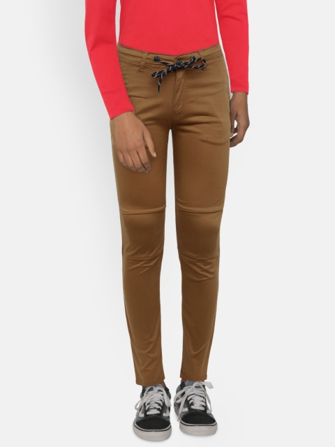 

Gini and Jony Boys Brown Regular Fit Solid Regular Trousers