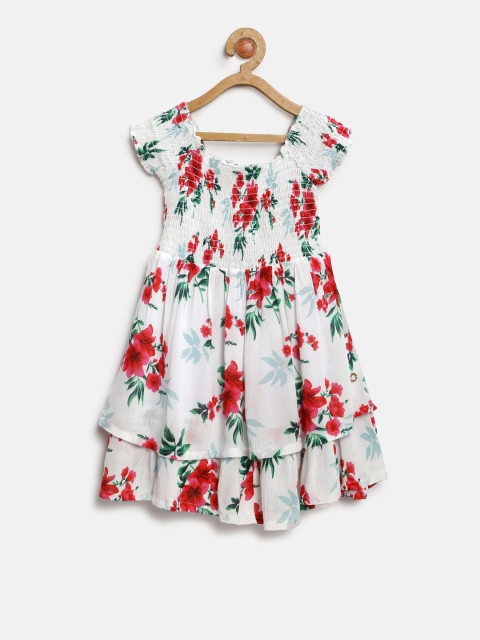

Gini and Jony Girls White Printed Fit & Flare Dress