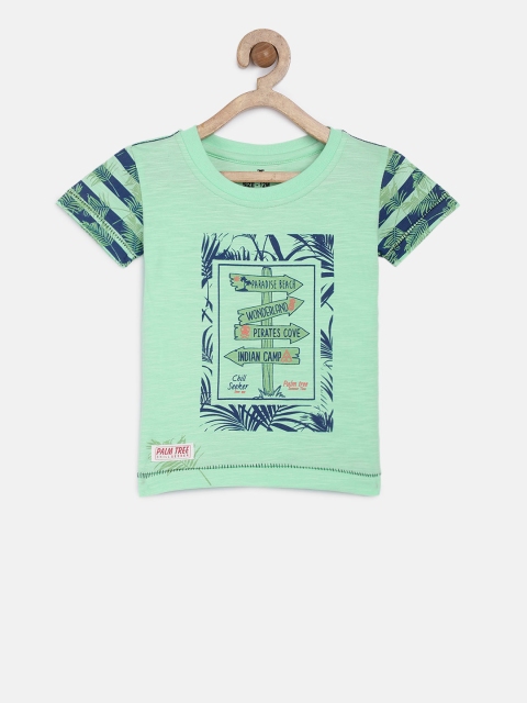 

Palm Tree Boys Green Printed Round Neck T-shirt