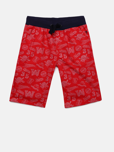 

Palm Tree Boys Red Printed Regular Fit Shorts