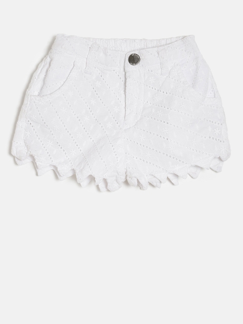 

Gini and Jony Girls White Solid Regular Fit Shorts