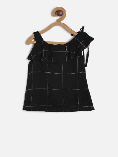 

Gini and Jony Girls Black Checked A-Line Top