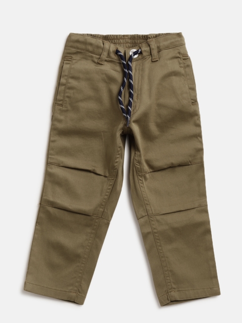 

Gini and Jony Boys Olive Brown Regular Fit Solid Trousers