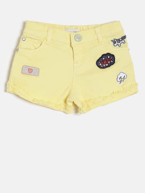 

Gini and Jony Girls Yellow Solid Regular Fit Shorts