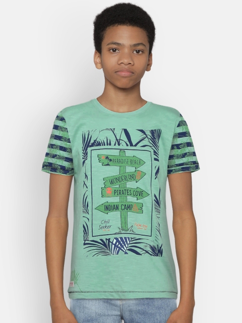 

Palm Tree Boys Green Printed Round Neck T-shirt