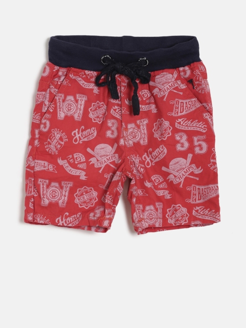 

Palm Tree Boys Red Printed Regular Fit Shorts