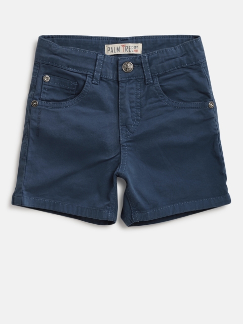 

Palm Tree Boys Blue Solid Regular Fit Shorts