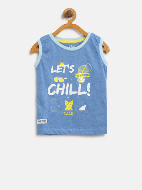 

Palm Tree Boys Blue Printed Round Neck T-shirt