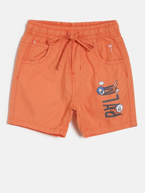 

Palm Tree Boys Orange Solid Regular Fit Shorts