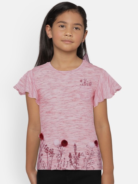 

Gini and Jony Girls Pink Printed Top