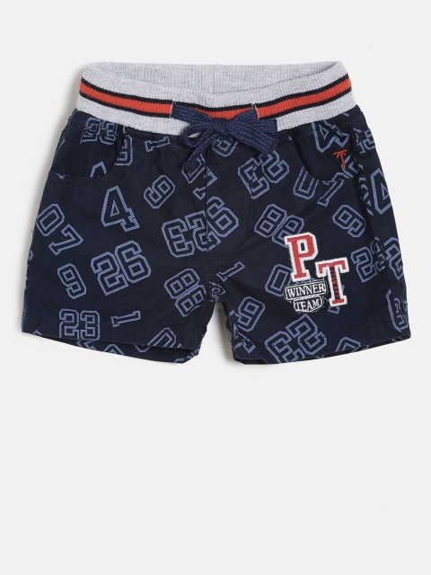 

Palm Tree Boys Navy Blue Printed Regular Fit Shorts